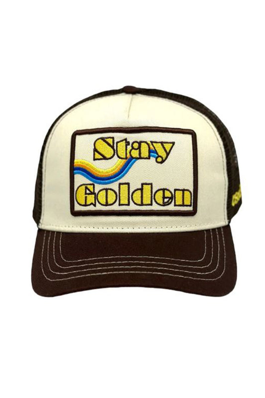 Stay golden in beige/brown front view 