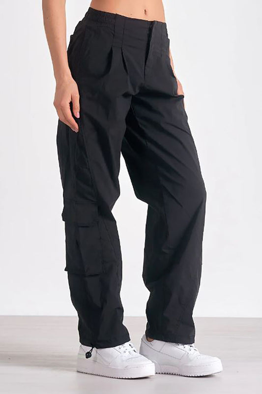 Krystian cargo pant in black front view 