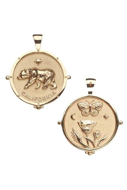 California JW original pendant coin 24" in gold