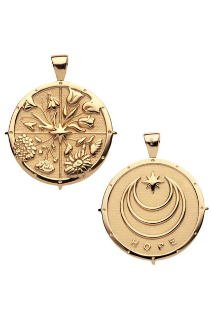 Hope JW original pendant coin 18" in gold