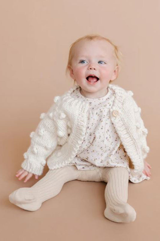 popcorn cardigan in cream 