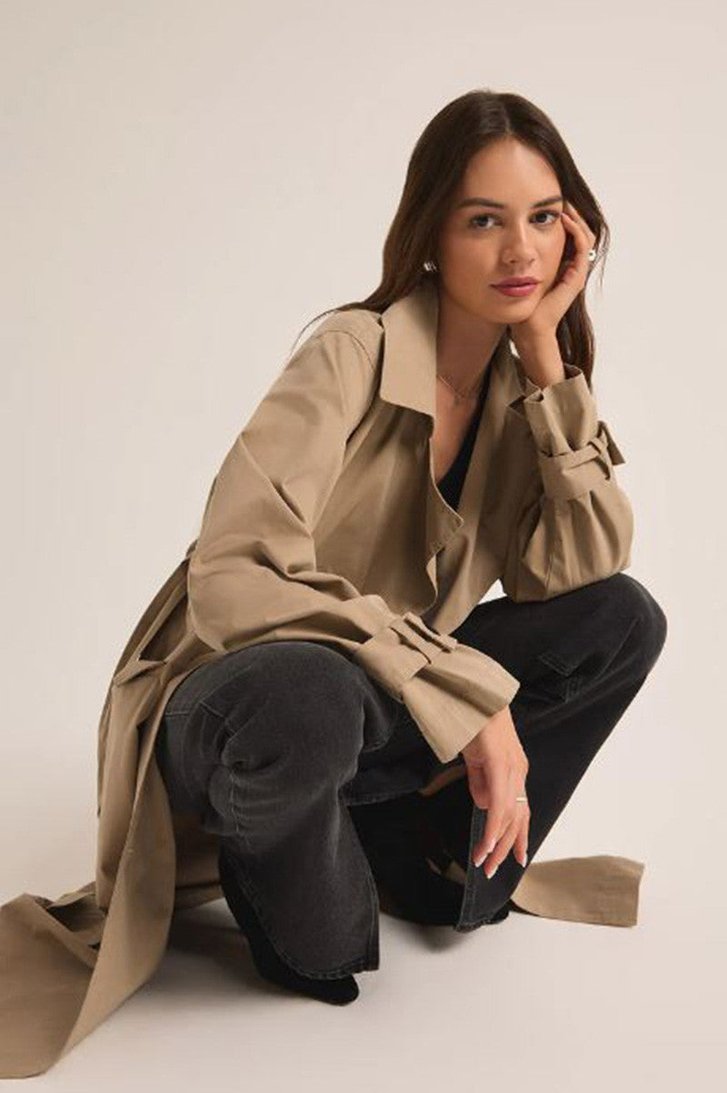 dorian trench coat in driftwood