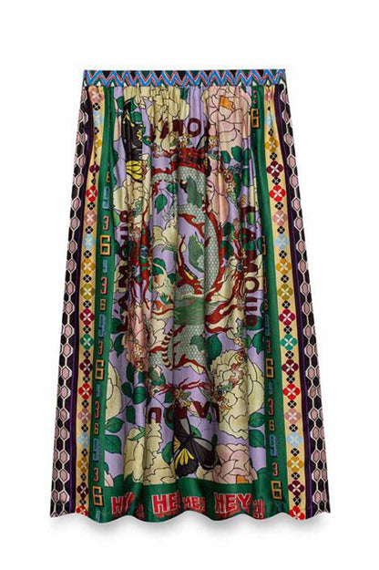 vanessa printed midi skirt in l'amour