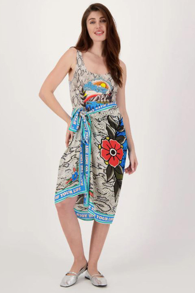 river snake scarf in snake charmer style view