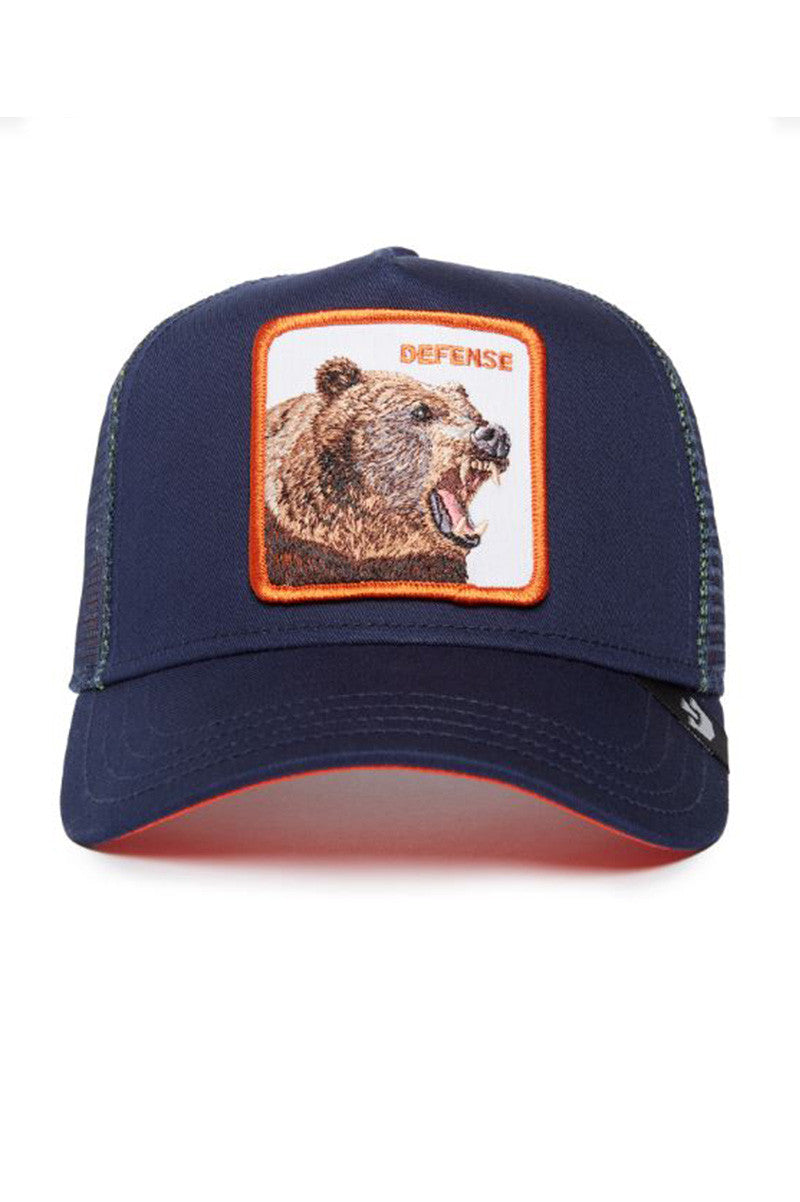 The defense bear trucker hat in navy