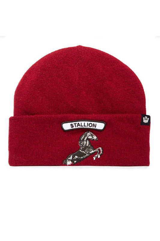 Soft rock "Stallion" beanie in burgundy