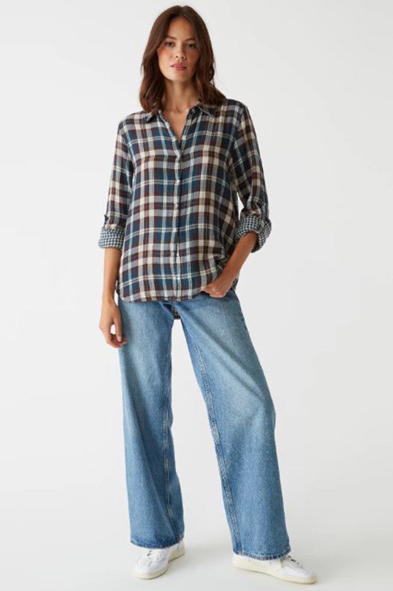 millie plaid shirt in nocturnal combo style view