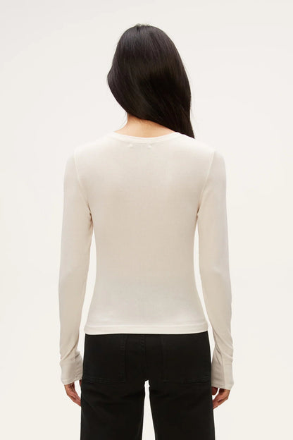 FINN CROPPED CREW NECK IN CHALK BACK VIEW