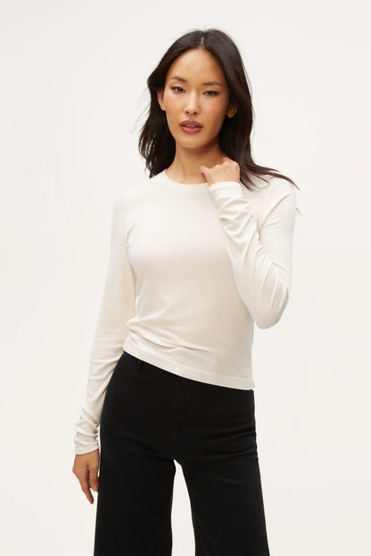 FINN CROPPED CREW NECK IN CHALK FRONT VIEW