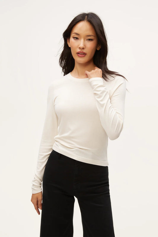 FINN CROPPED CREW NECK IN CHALK FRONT VIEW