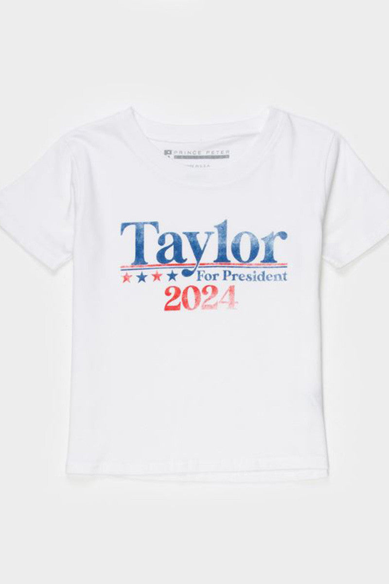 taylor for president tee in white