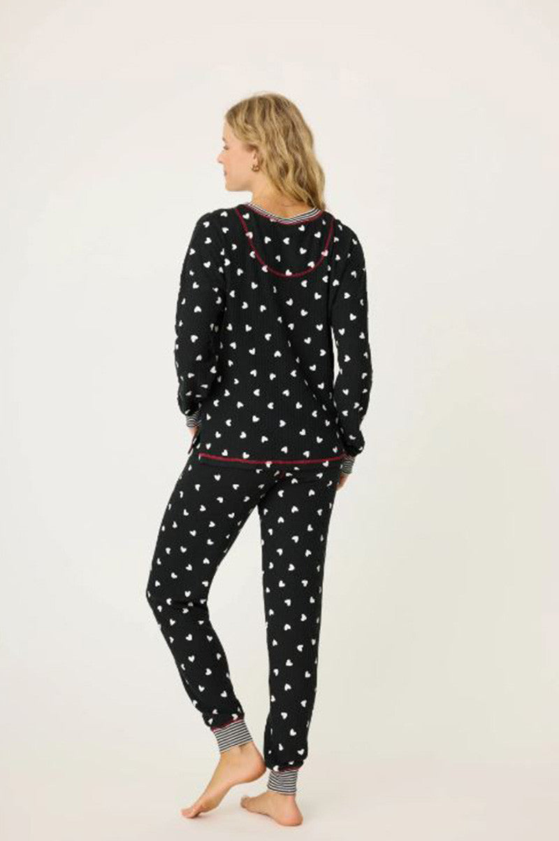 Ski Jammie PJ Set in black back view
