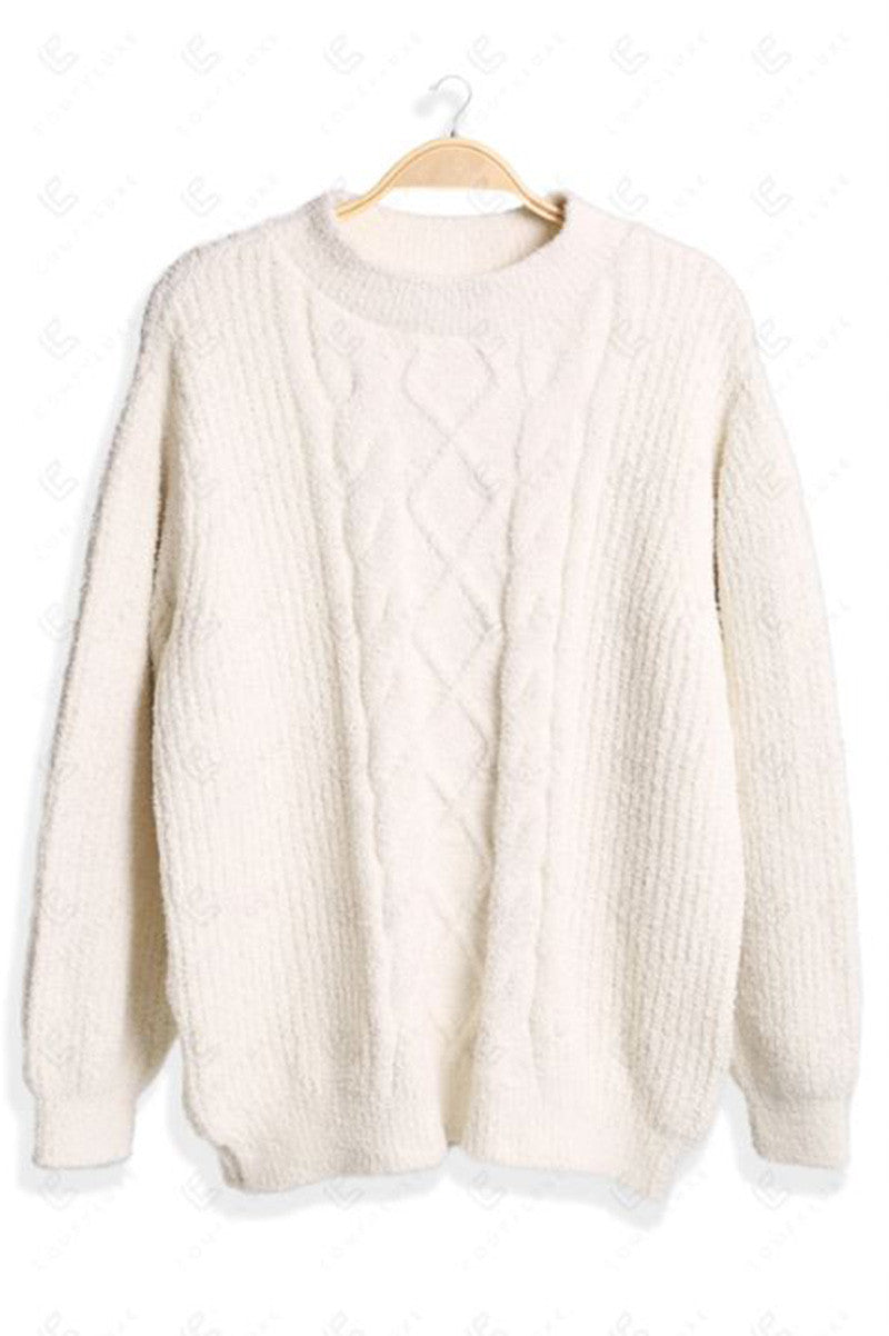 SOFT RIBBED SWEATER in ivory
