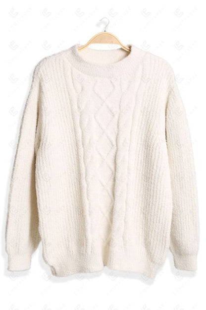 SOFT RIBBED SWEATER in ivory