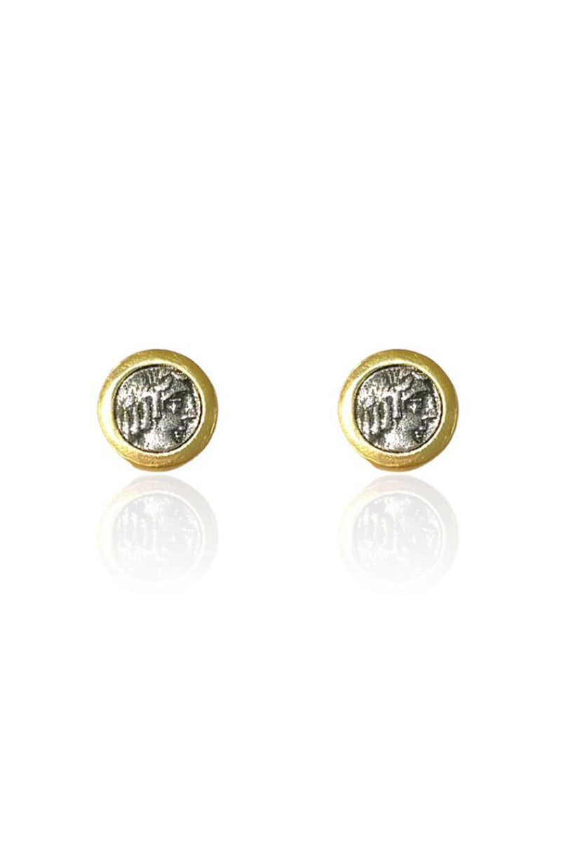 FLORA COIN STUDS in gold/vs