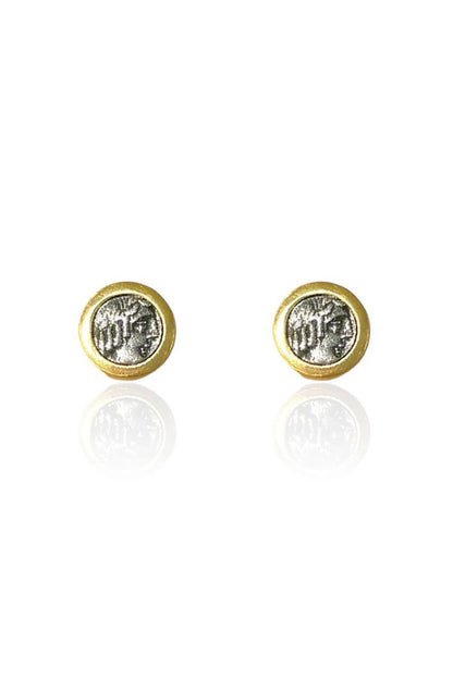FLORA COIN STUDS in gold/vs