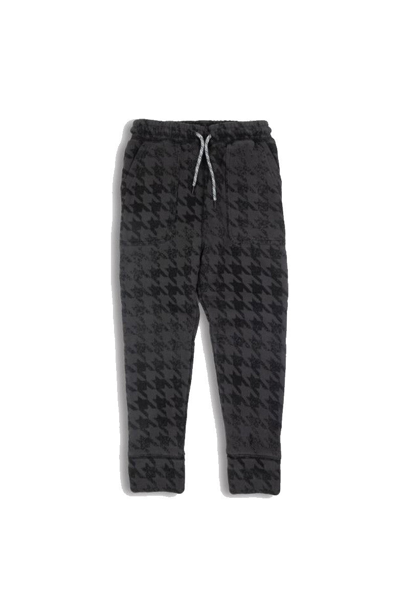 rest day sweats in black houndstooth