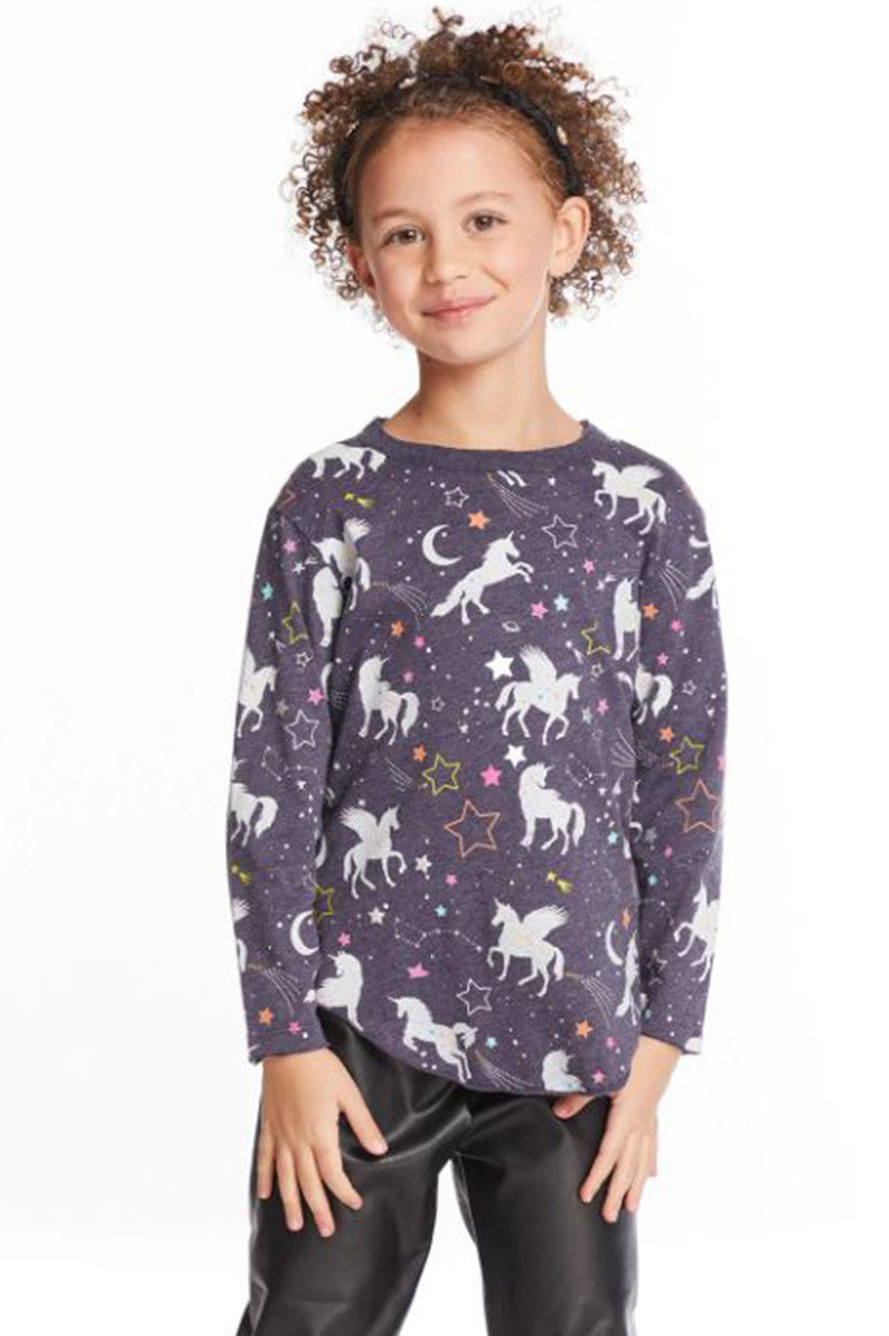 unicorn dreams long sleeve pullover in avalon front view