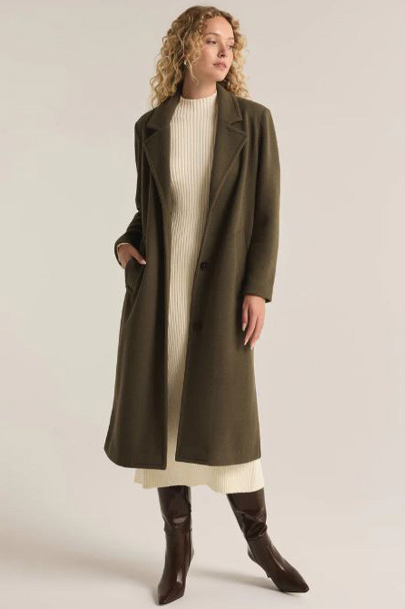 conway coat in grape leaf front view