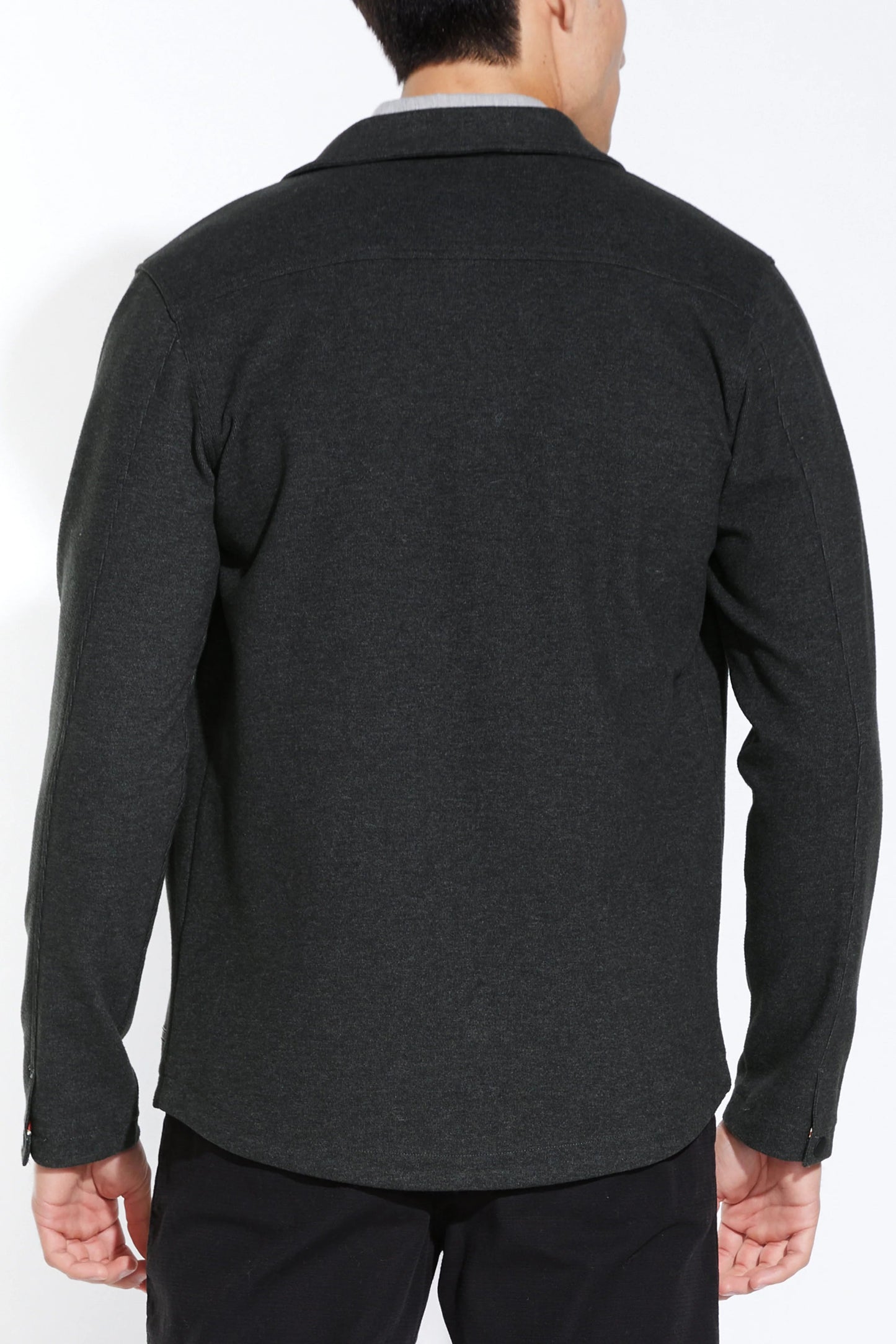 BENNETT HEAVY KNIT JACKET IN BLACK BACK VIEW