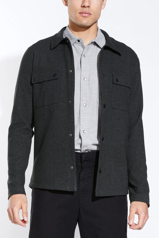 BENNETT HEAVY KNIT JACKET IN BLACK FRONT VIEW