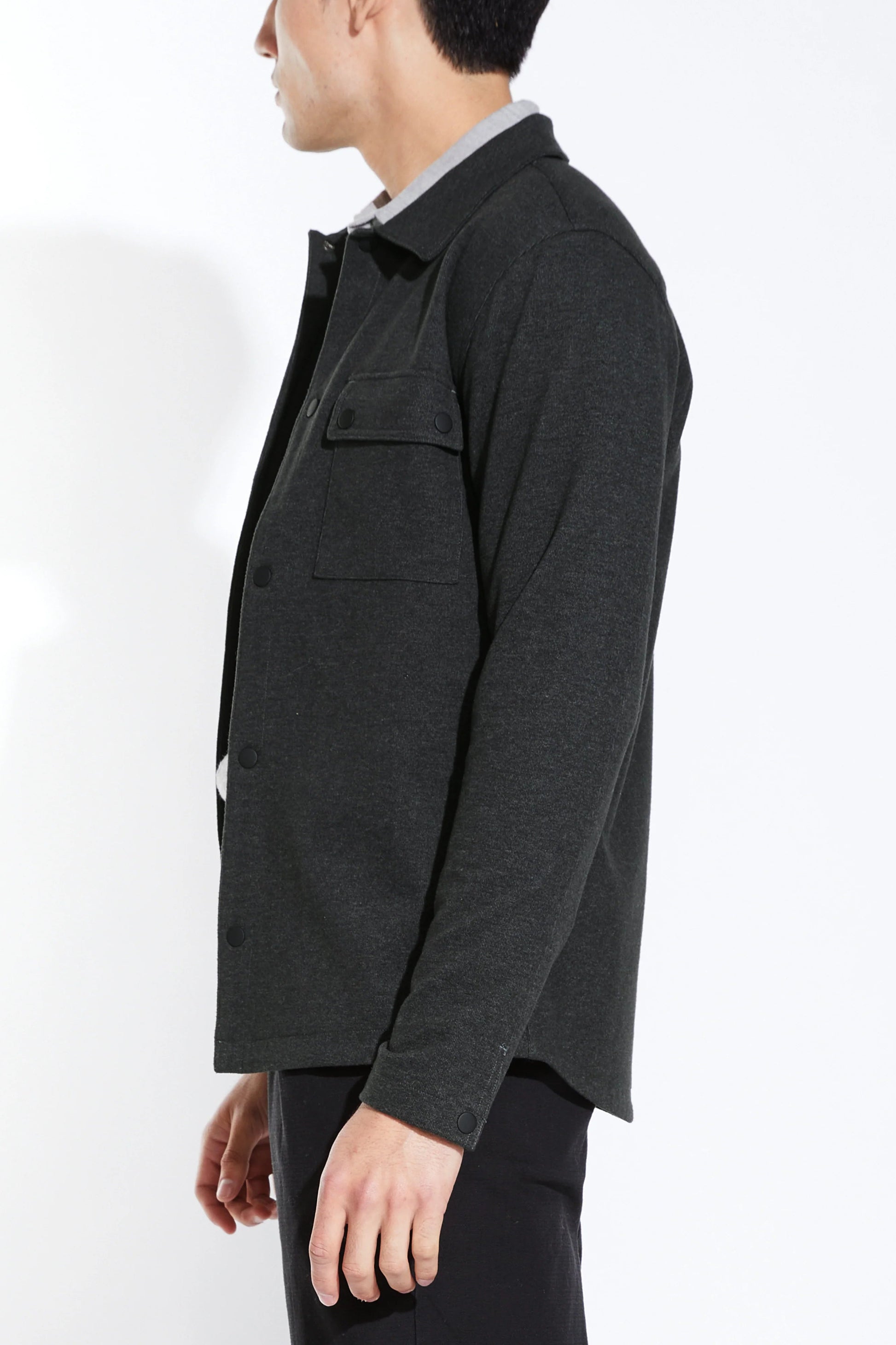 BENNETT HEAVY KNIT JACKET IN BLACK SIDE VIEW