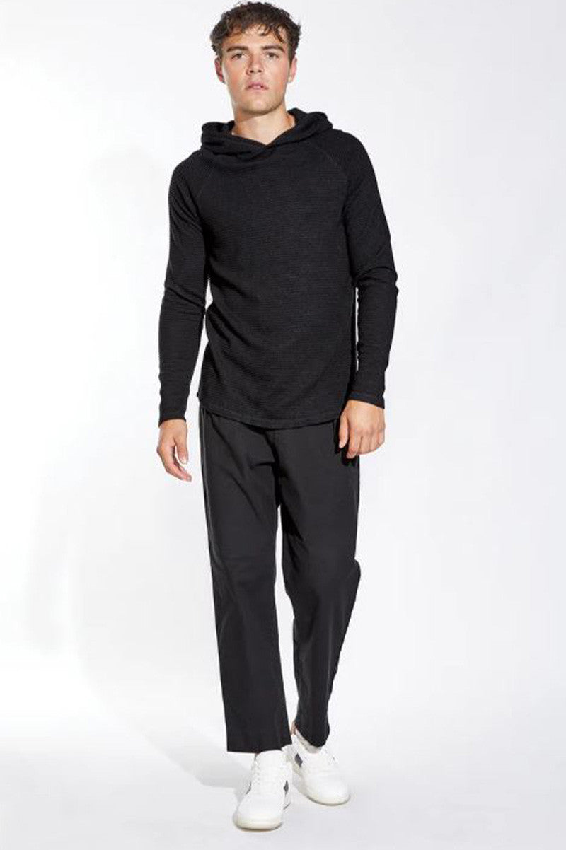 wolfe knit hoodie in black style view