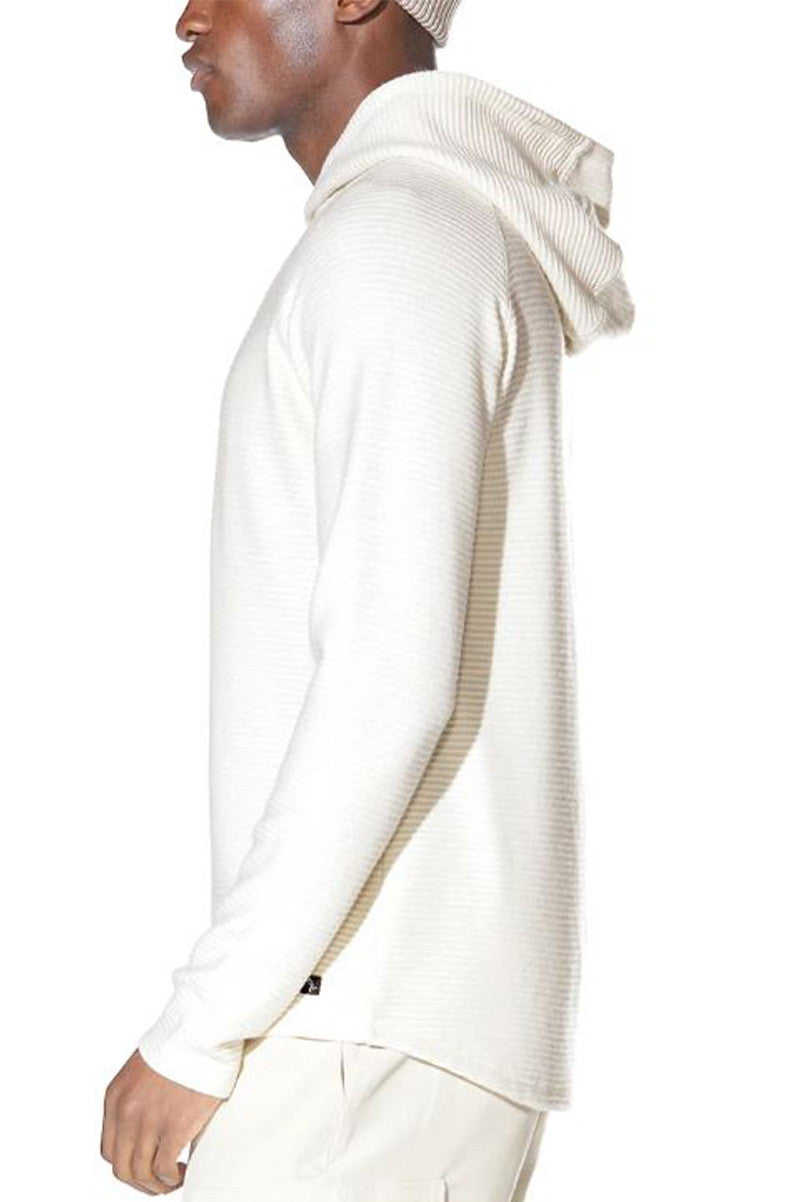 wolfe knit hoodie in cream side view