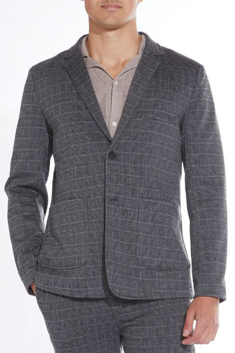 wiley glen plaid knit blazer in  charcoal/gray front view