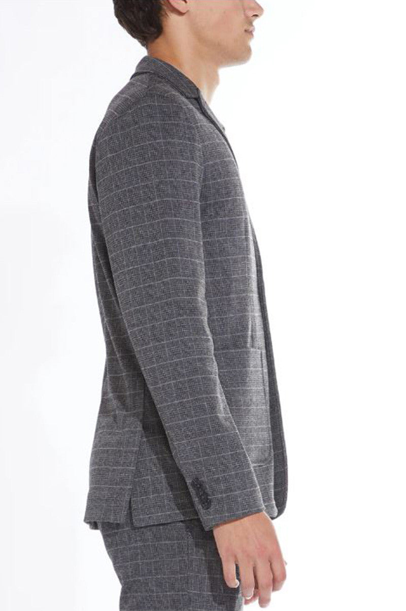 wiley glen plaid knit blazer in  charcoal/gray side view