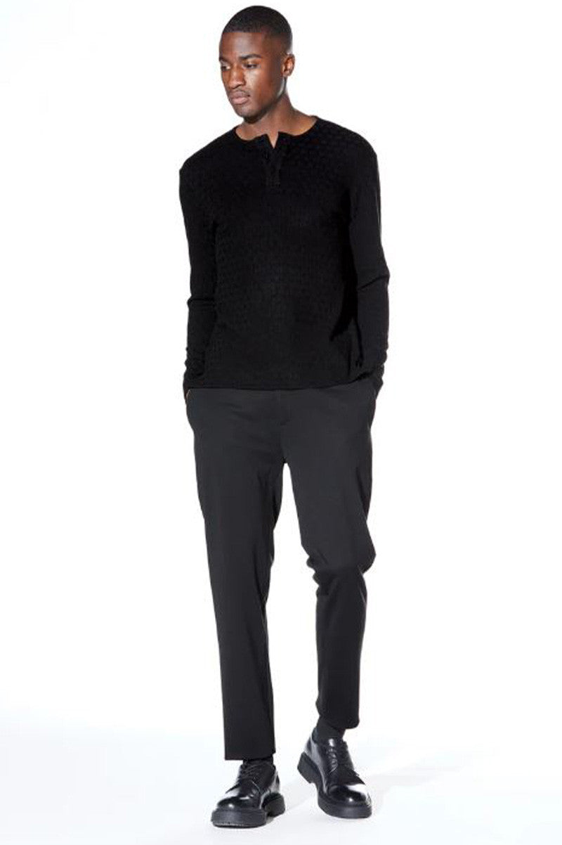 hogan long sleeve henley in black style view