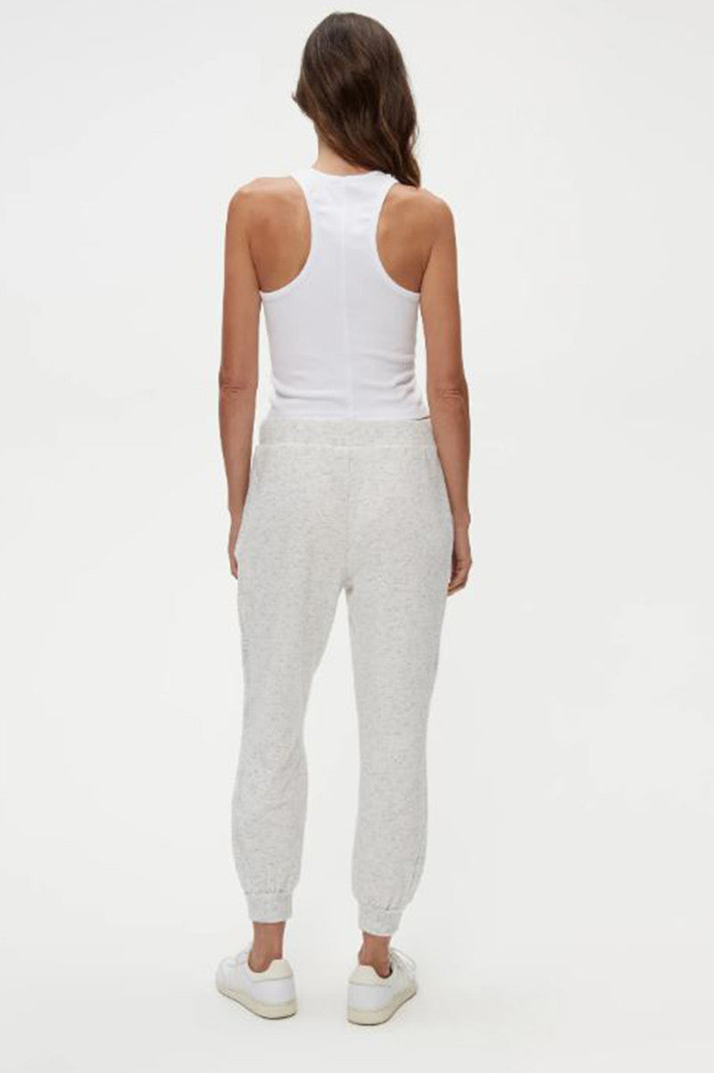 Warren rib mix jogger in chalk back view