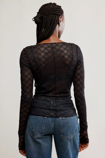 from me to you long sleeve in black back view