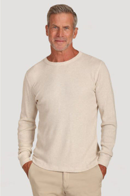 Whiskey waffle long sleeve crew in oatmeal