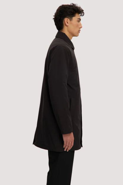 RYO MID LENGTH PUFFER in black side view