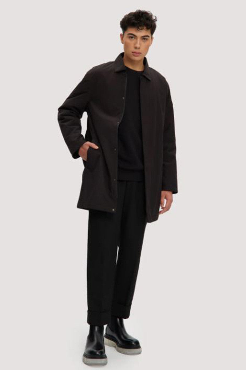 RYO MID LENGTH PUFFER in black front view