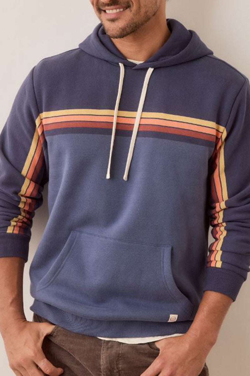 Archive cloud 9 fleece hoodie in navy sunset stripe 