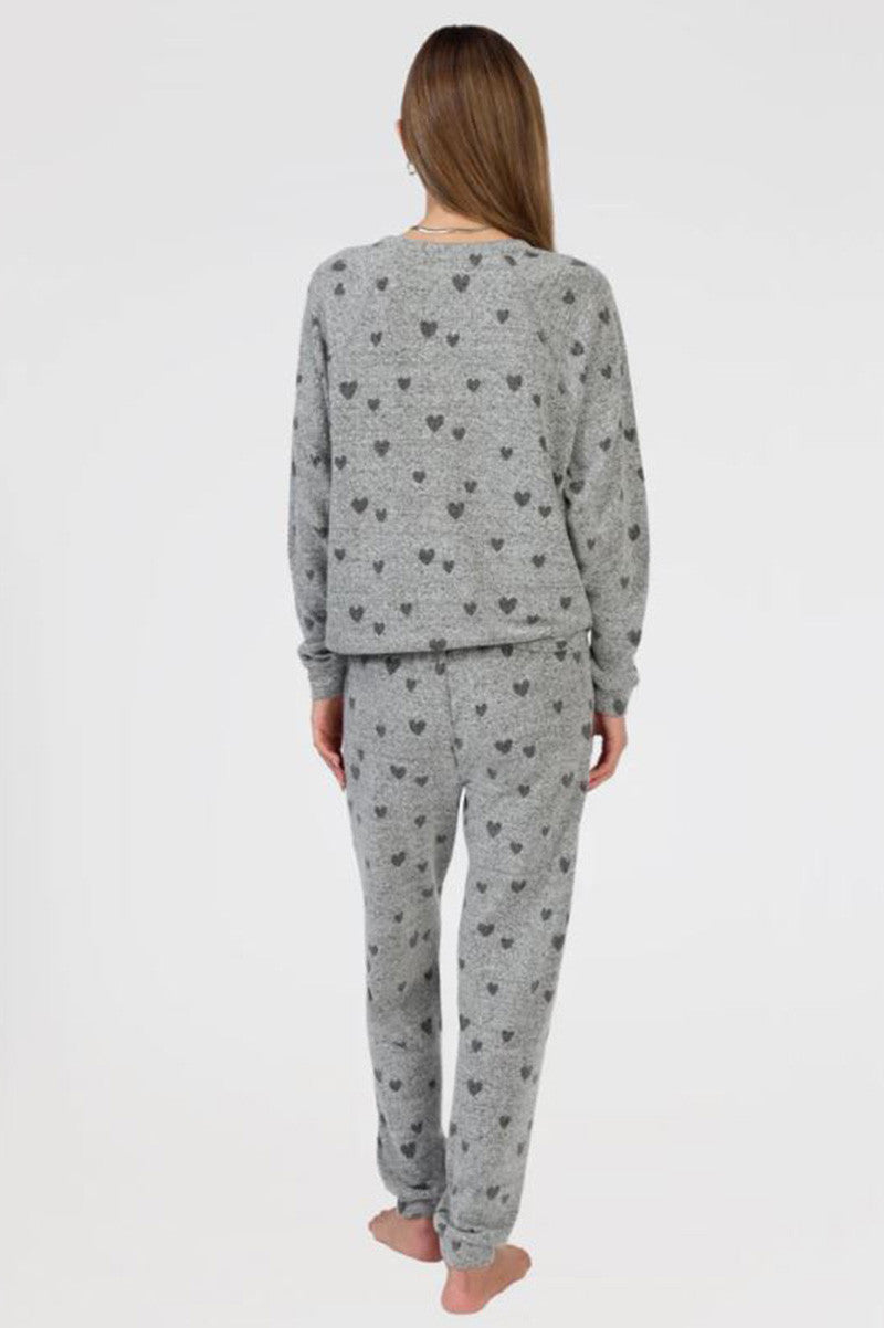 Cuddle up heart top in gray back view