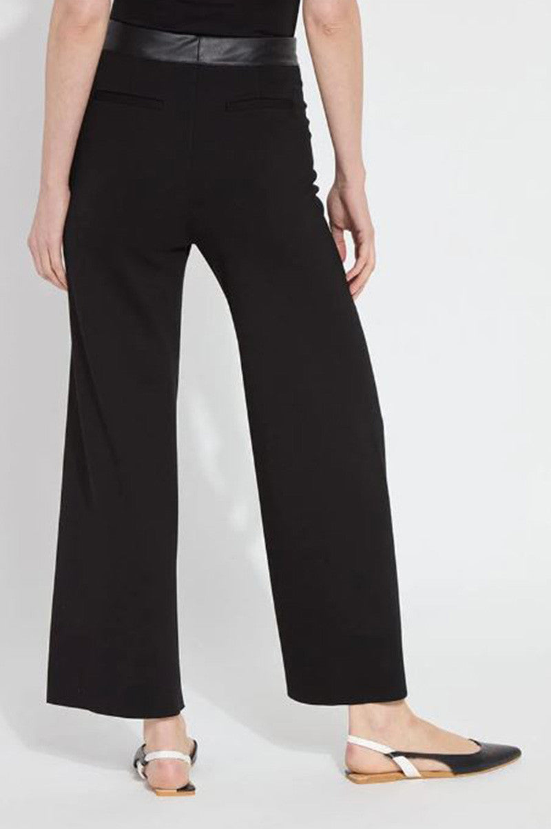 DENVER WIDE LEG PONTE 28" INSEAM in black back view