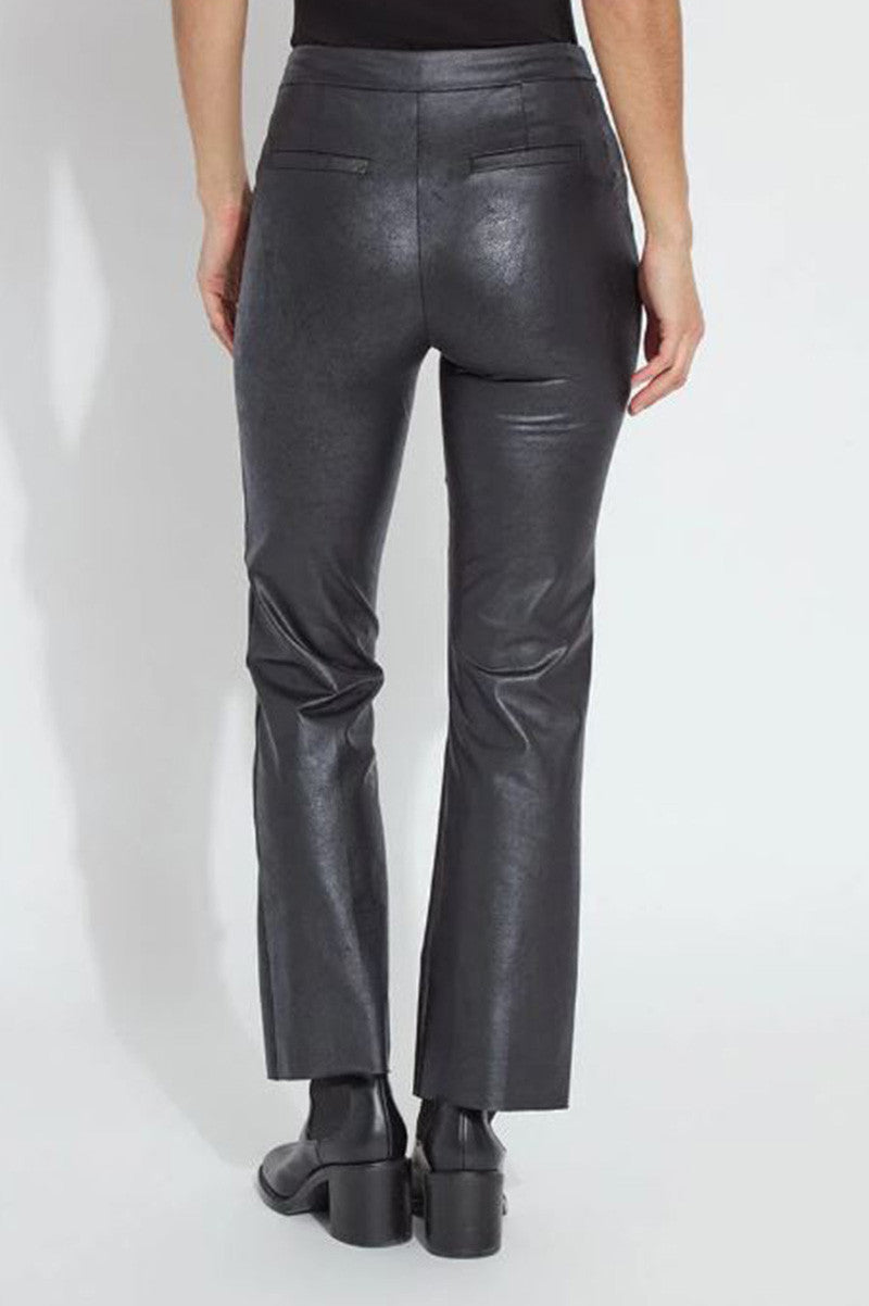 ELYSSE FOILED LEATHER PANT in black back view