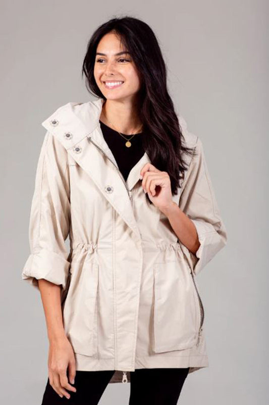 NEW ANORAK JACKET in bone front view
