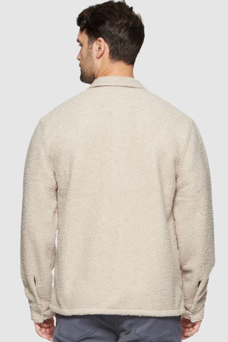 SCARSDALE FLEECE-LINED SHERPA SHIRT JACKET  in oatmeal back view