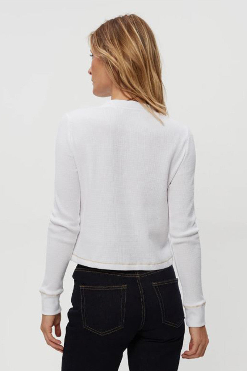 Lina Henley tee in white back view