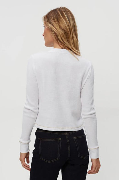 Lina Henley tee in white back view