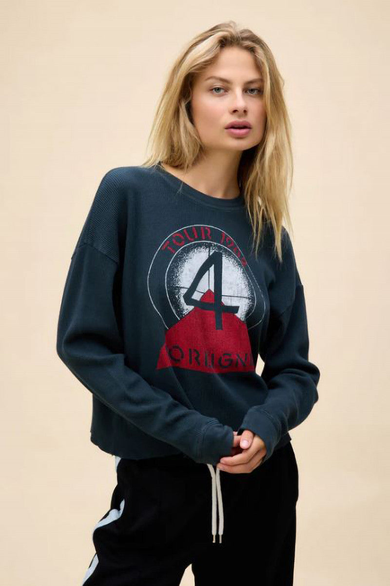 Foreigner 1982 Thermal Long sleeve crop top front view