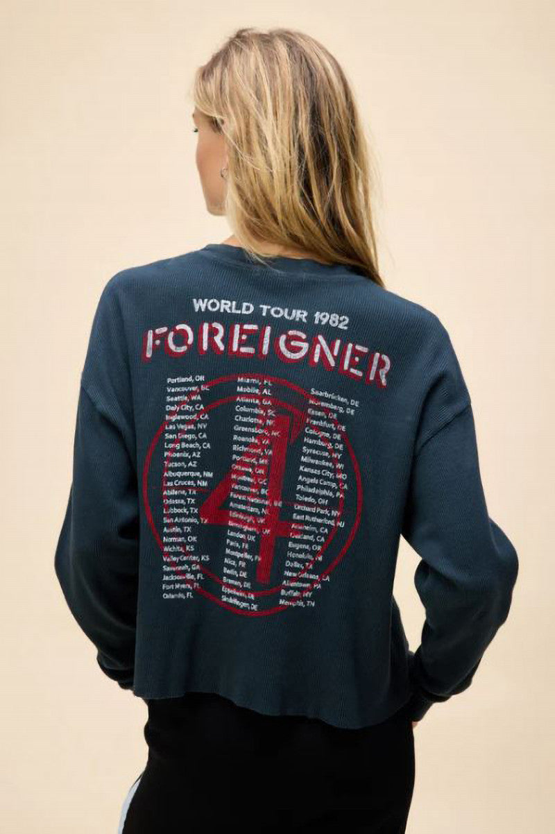 Foreigner 1982 Thermal Long sleeve crop top back view