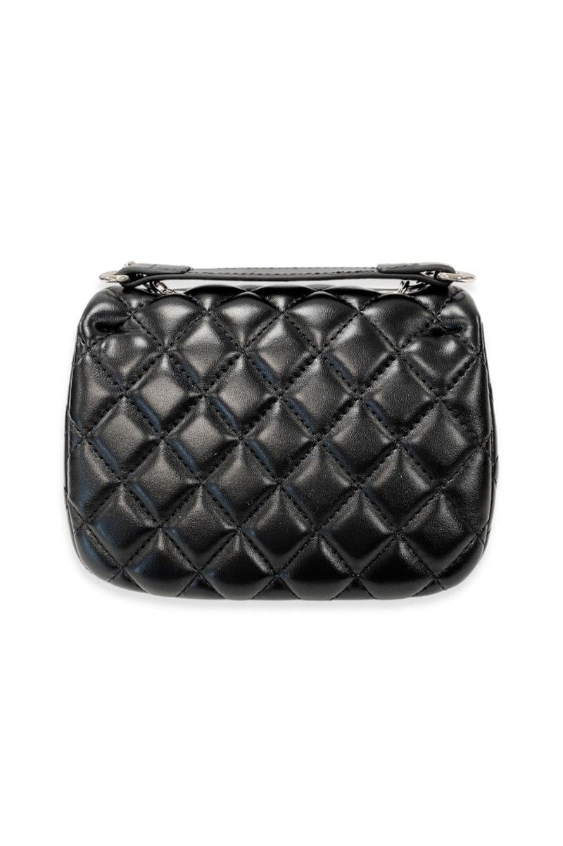 COLORFUL GEMS QUILTED PURSE in black back view