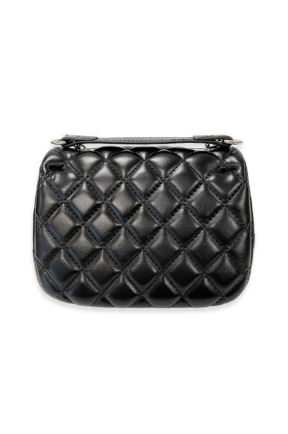 COLORFUL GEMS QUILTED PURSE in black back view