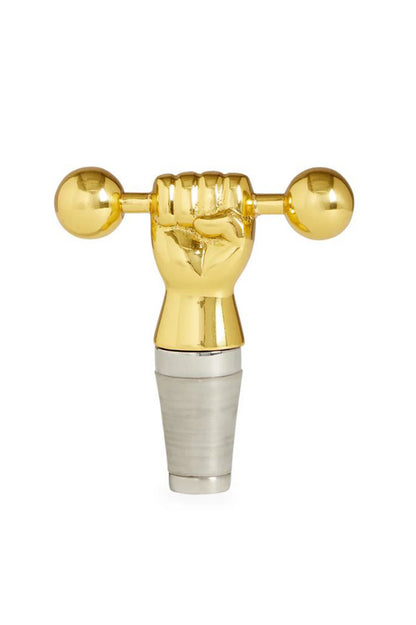 Barbell bottle stopper in brass 