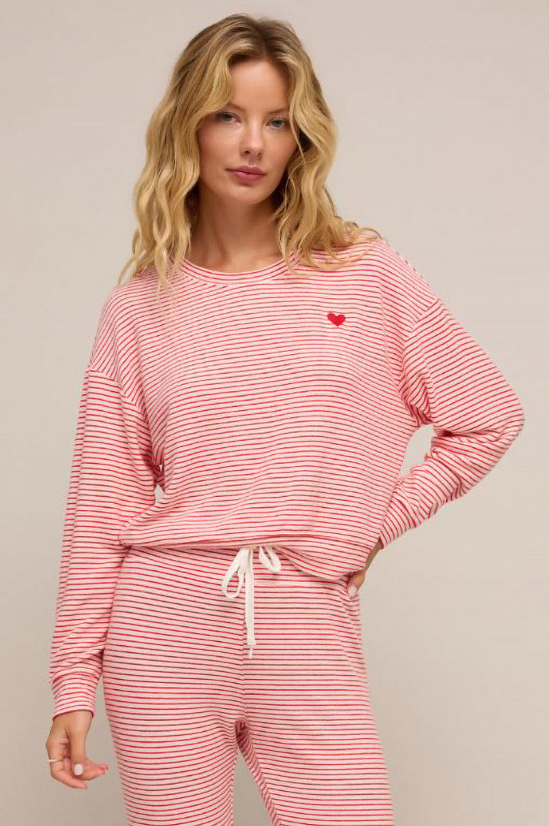 Bious stripe long sleeve top in rendezvous